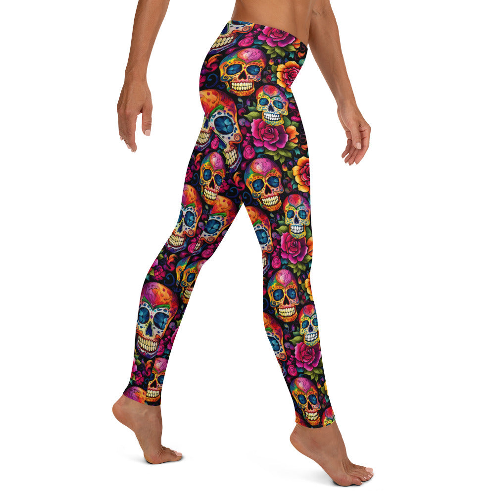 Sugar Skulls & Roses Printed Leggings