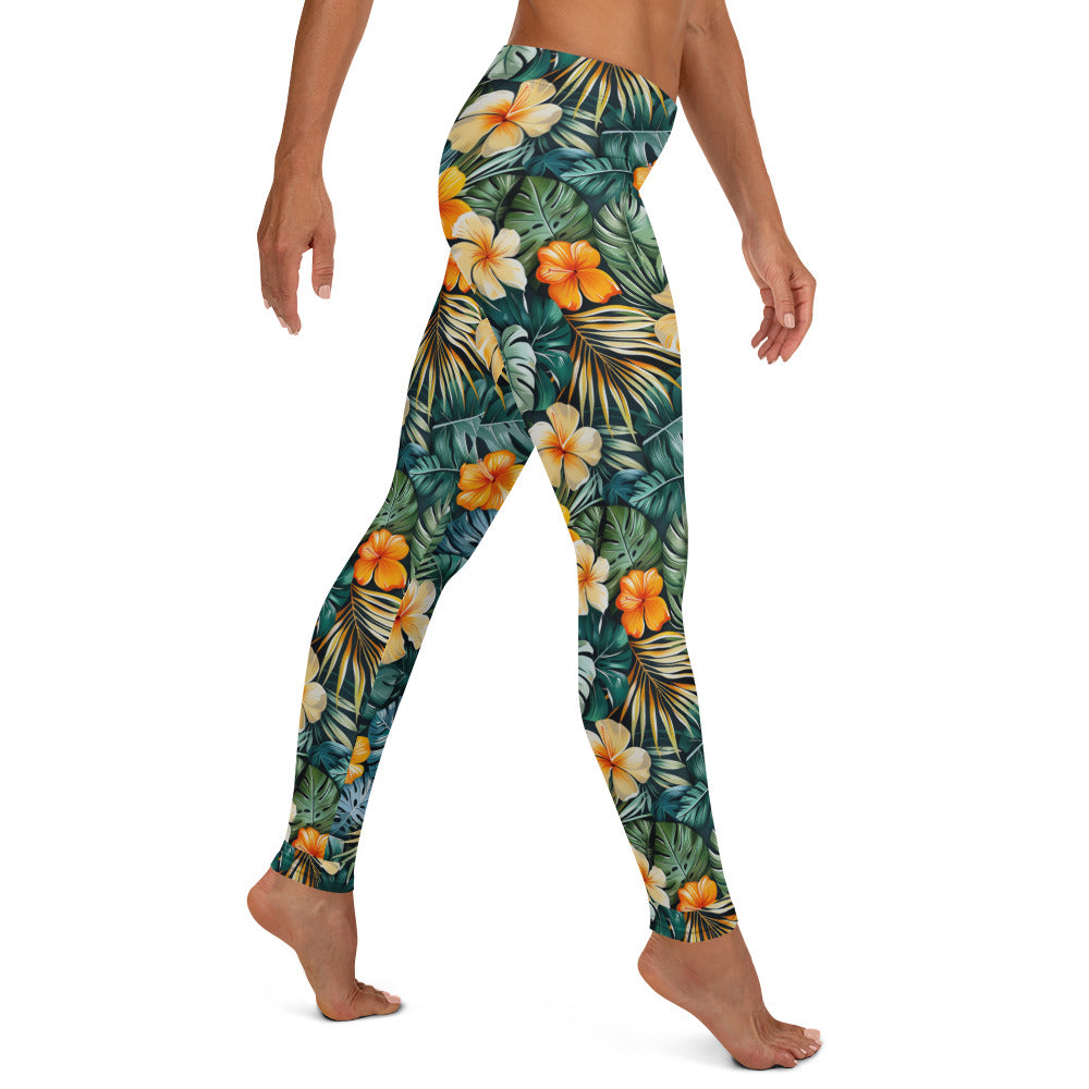 Tropical Floral Pattern Leggings