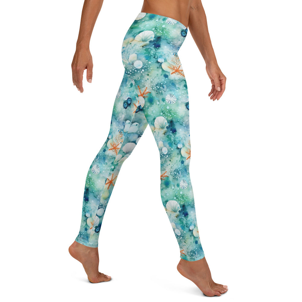 Star Fish Coral Life Printed Leggings