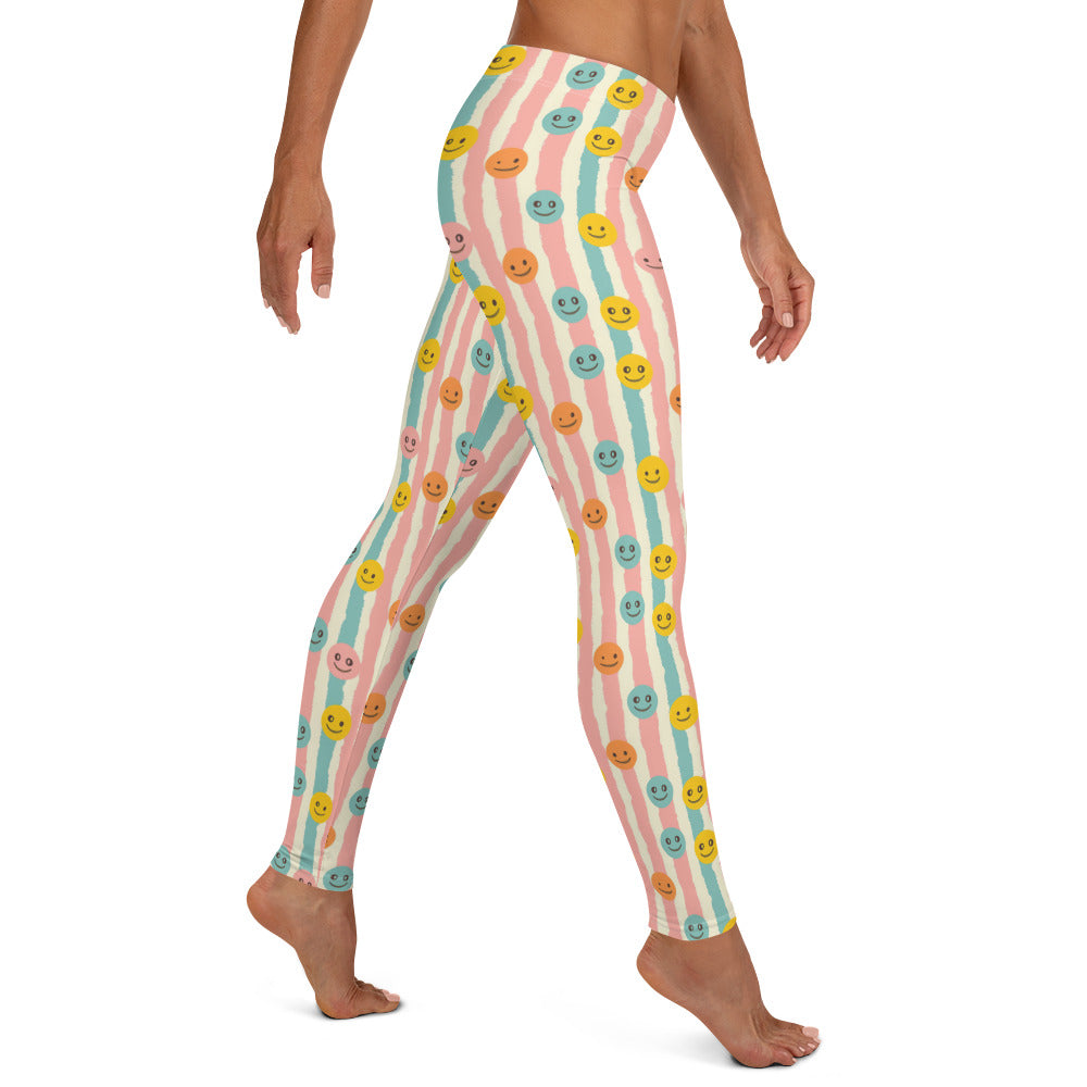 Groovy Smiley Emoji Printed Leggings