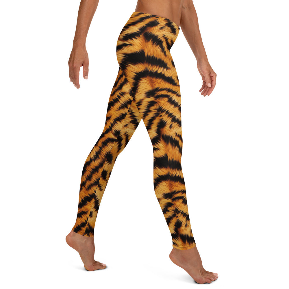 Tiger Fur Pattern Printed Leggings