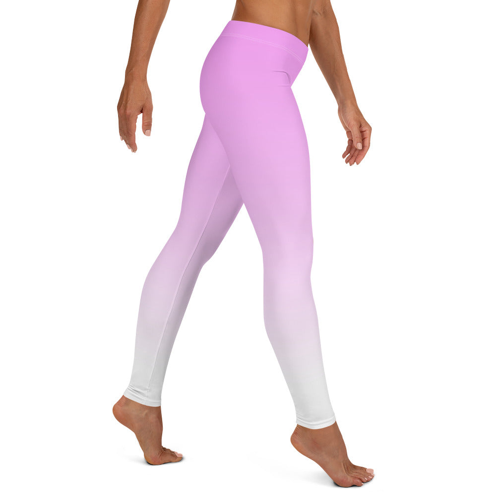 Ombre Pink to White Printed Leggings