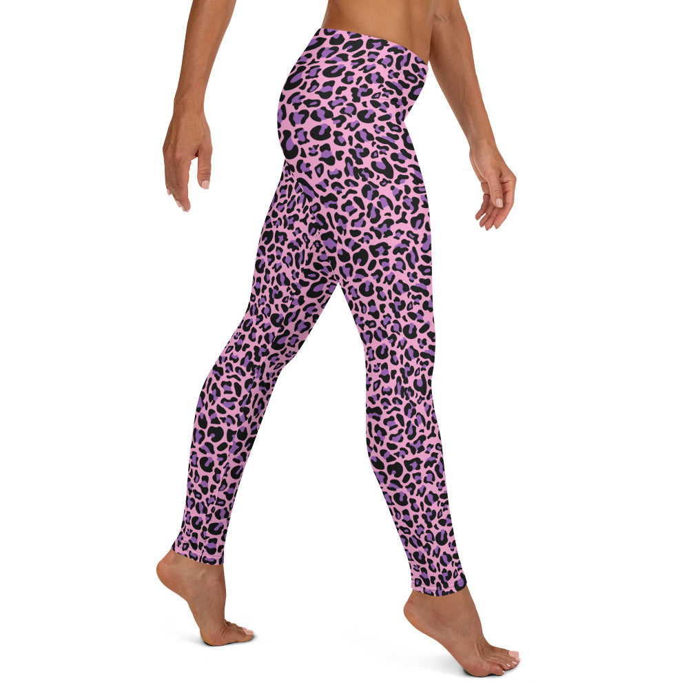 Purple & Pink Leopard Print Leggings