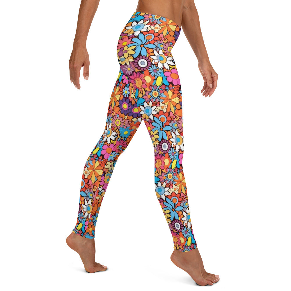 Vibrant Floral Hippie Leggings