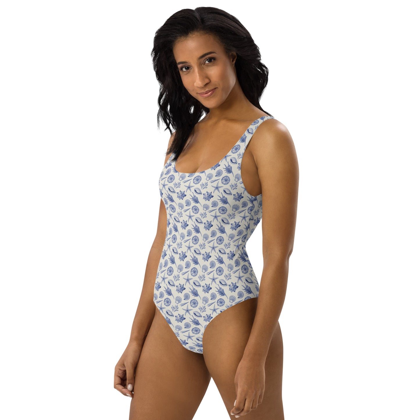 Sea Shells Pattern One-Piece Swimsuit