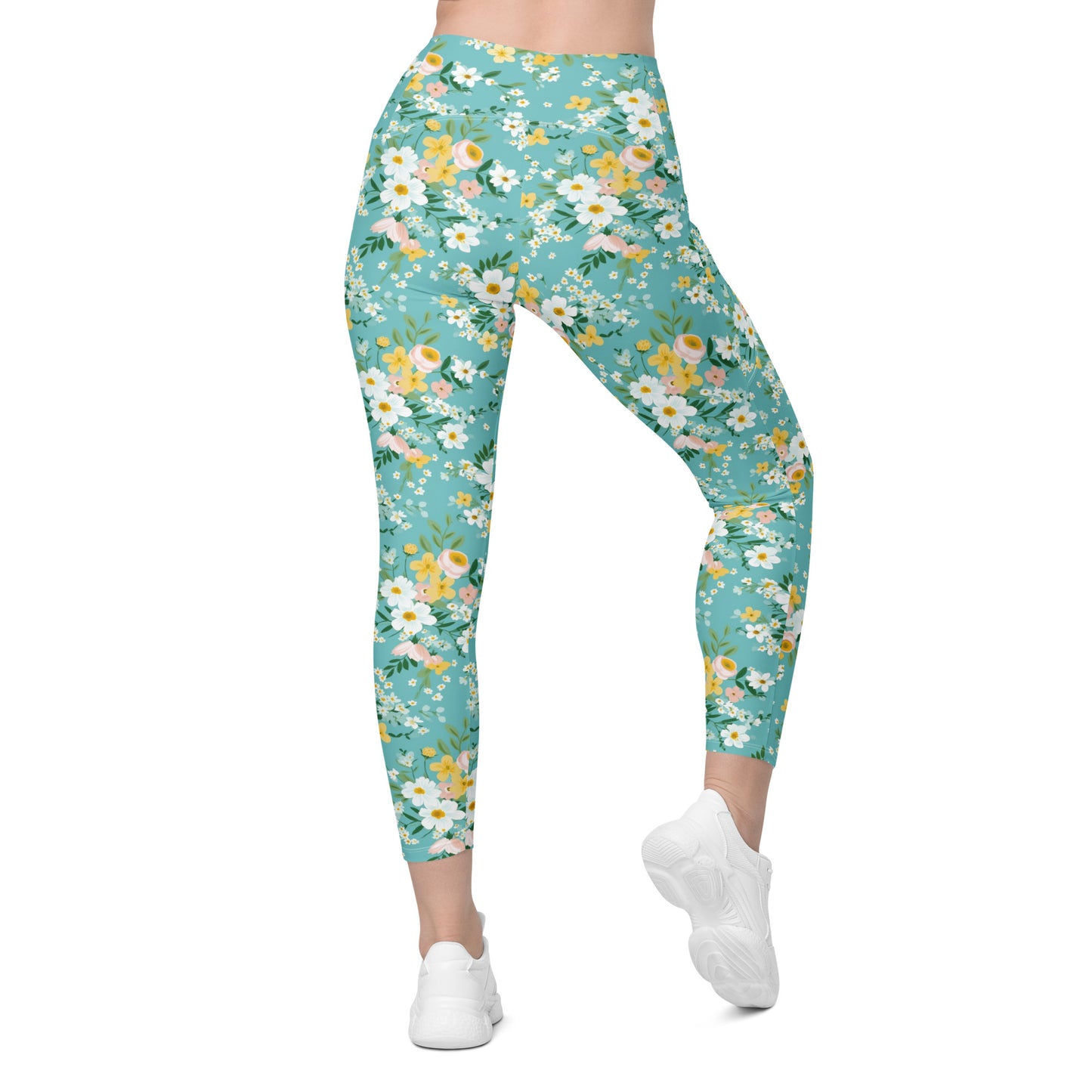 Pastel Floral Garden Leggings with pockets