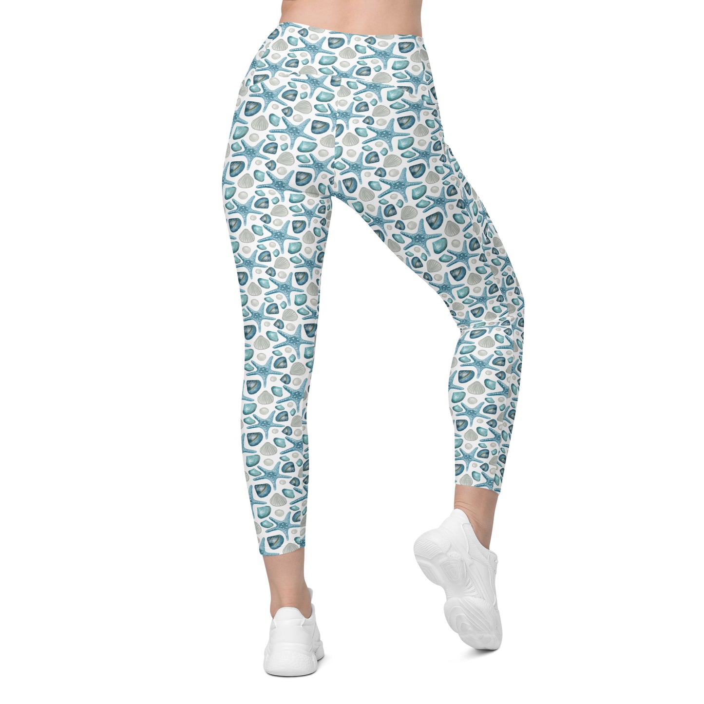 Star Fish Tropical Vibes Printed Leggings with pockets