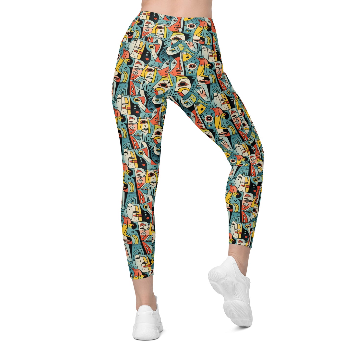 Pop Art Geometric Printed Leggings with pockets