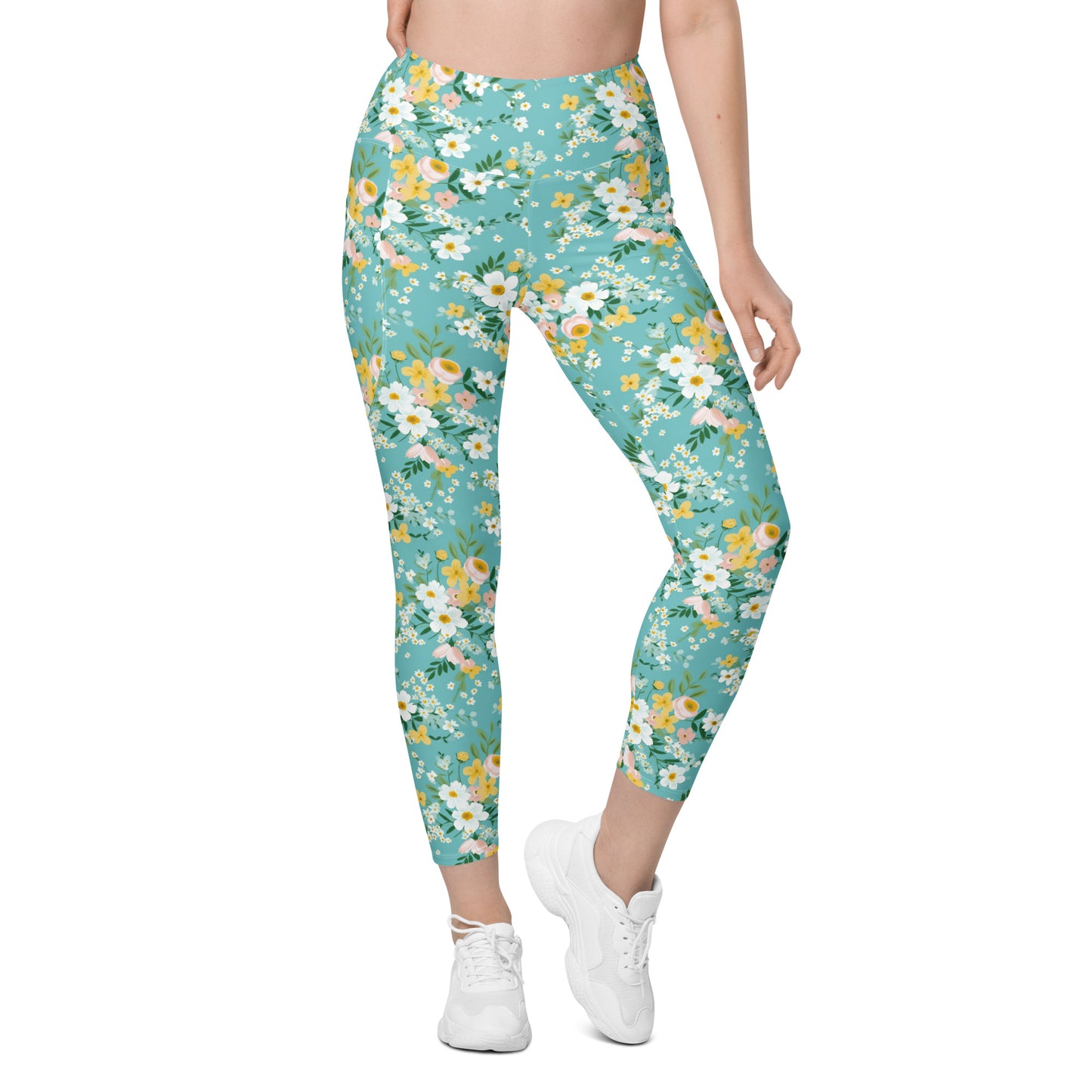 Pastel Floral Garden Leggings with pockets