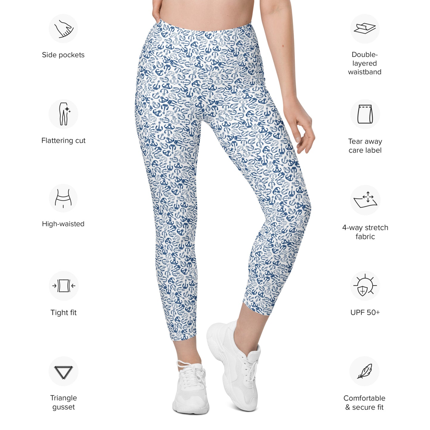 Anchors All Around Printed Leggings with pockets