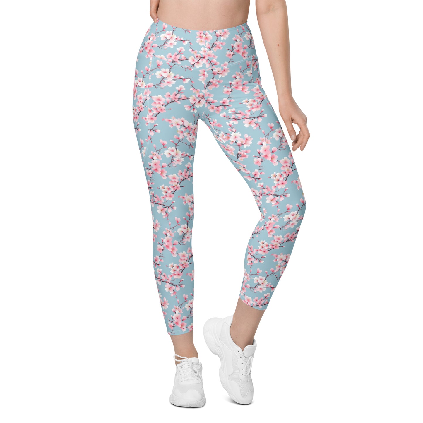 Cherry Blossom Printed Leggings with pockets