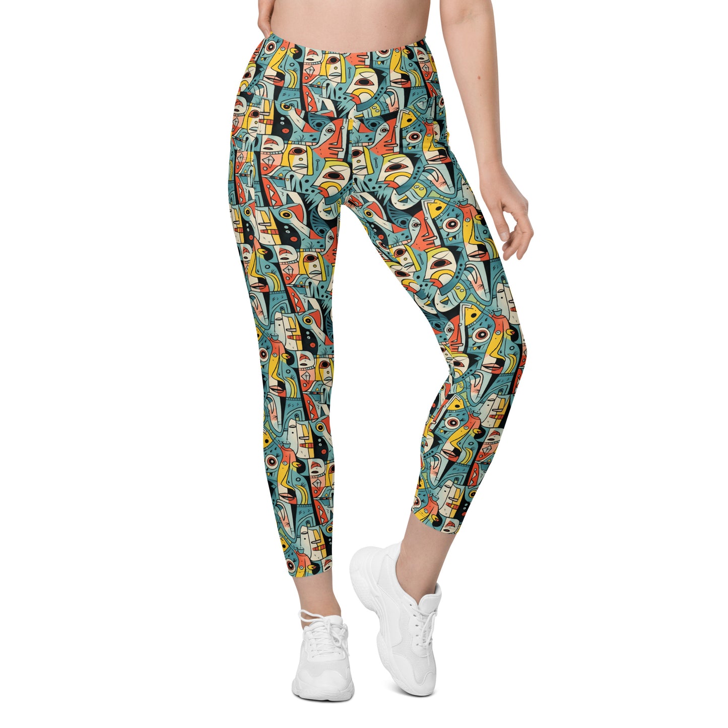 Pop Art Geometric Printed Leggings with pockets