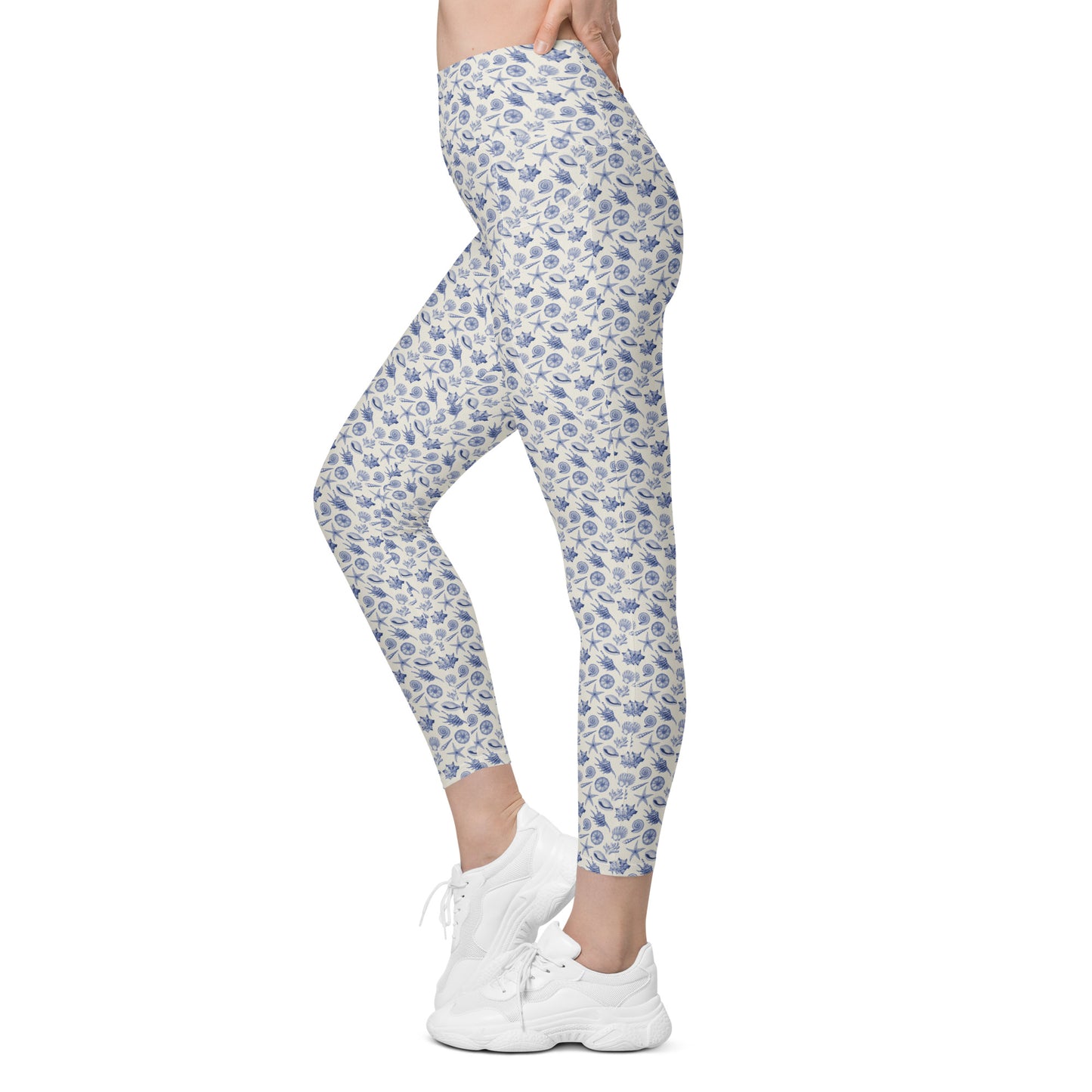 Sea Shell Printed Leggings with pockets