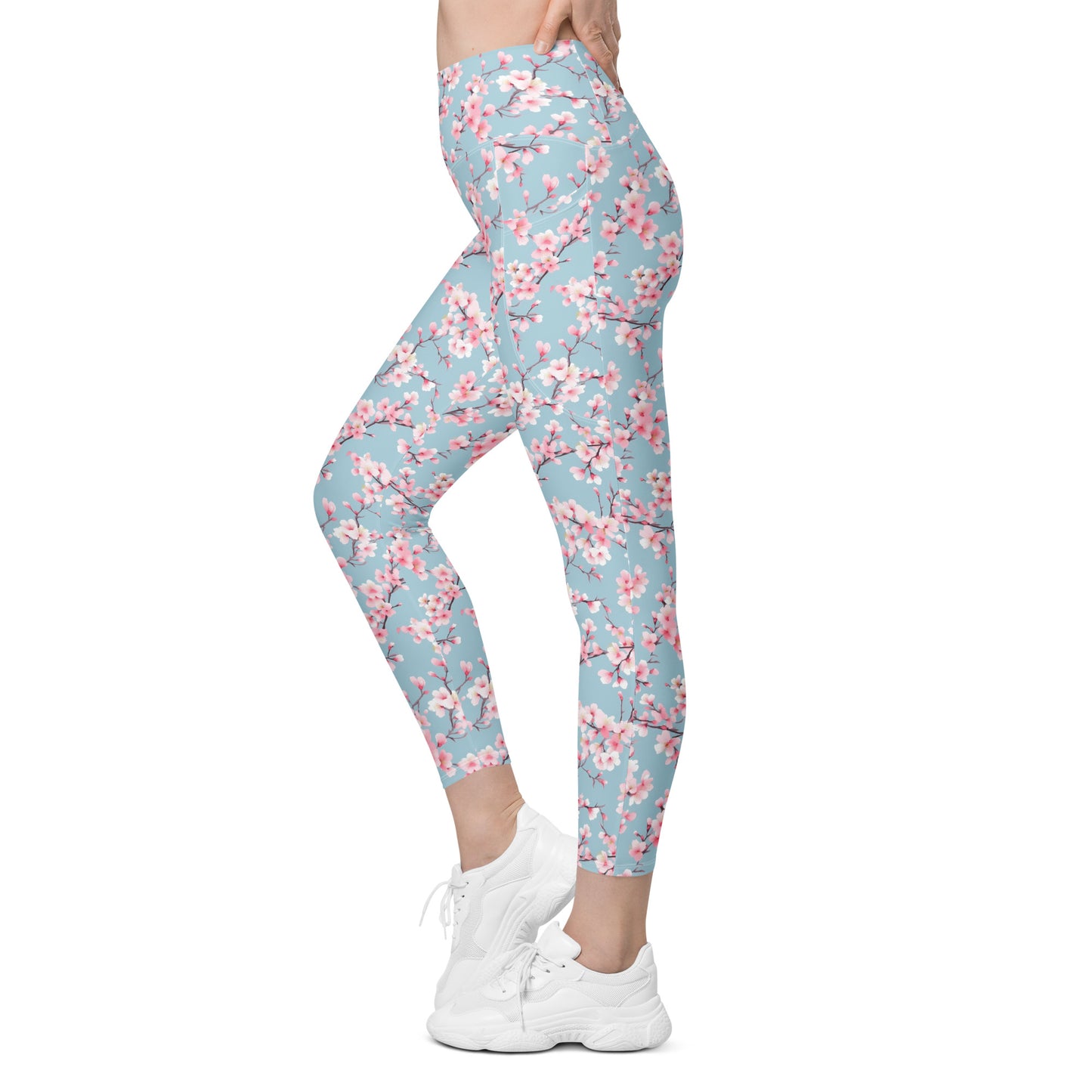 Cherry Blossom Printed Leggings with pockets