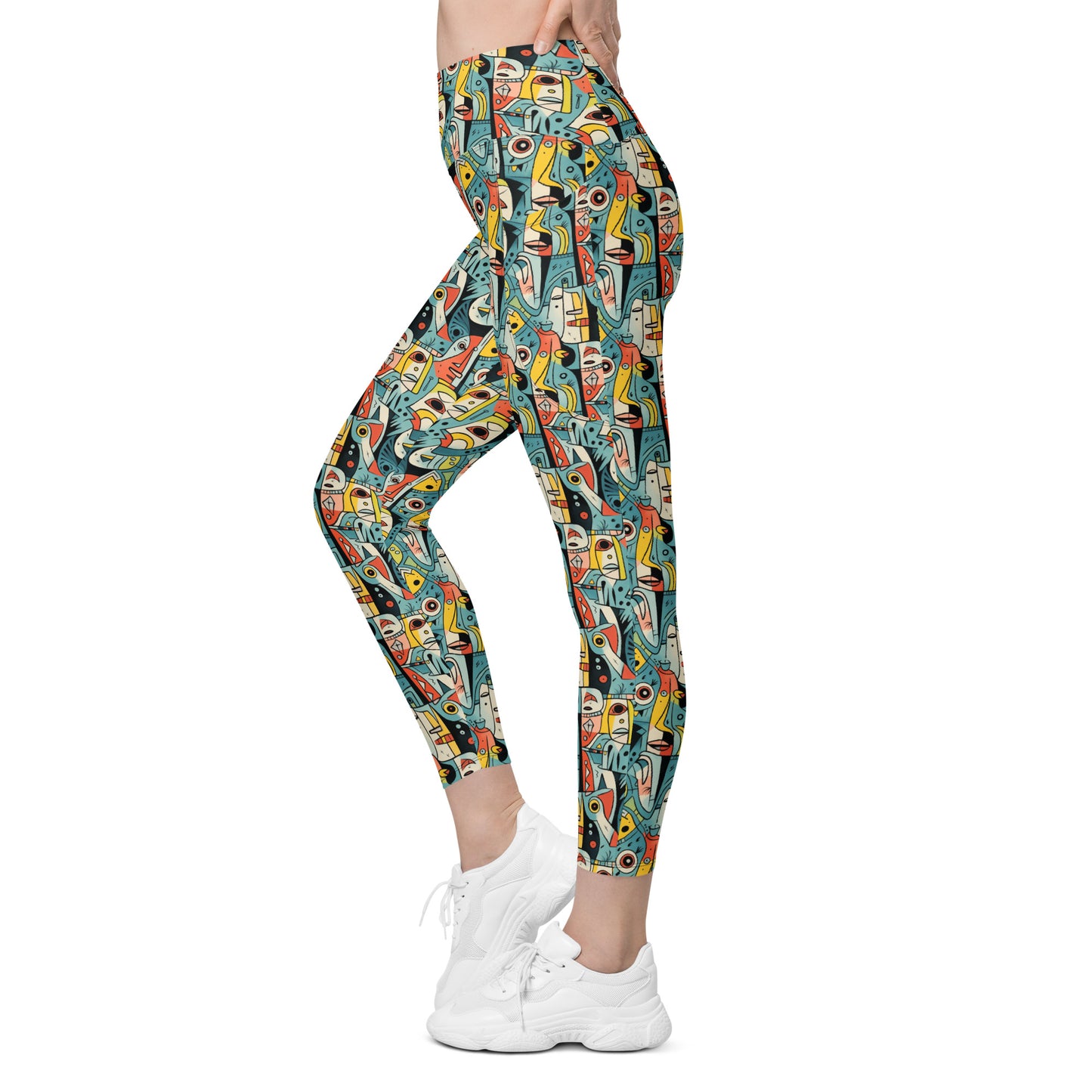 Pop Art Geometric Printed Leggings with pockets