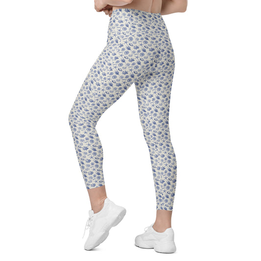 Sea Shell Printed Leggings with pockets