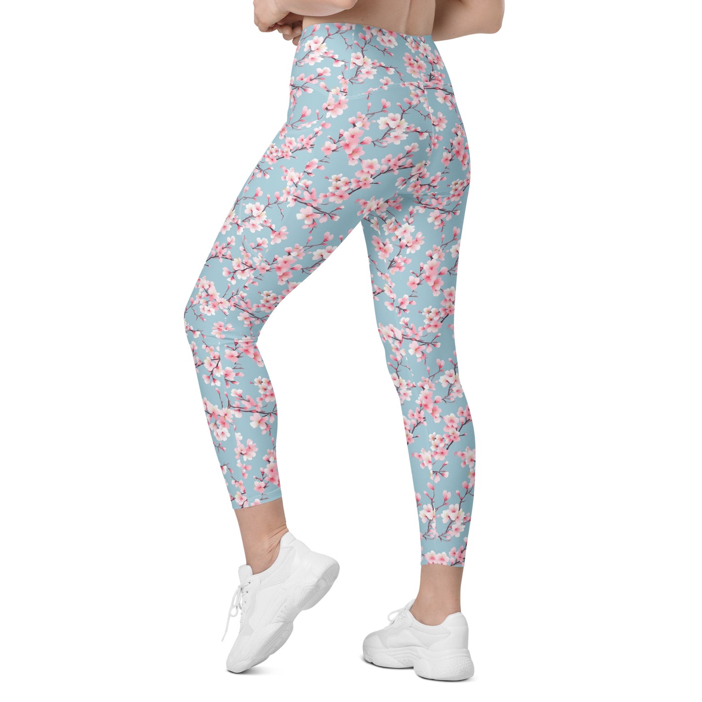 Cherry Blossom Printed Leggings with pockets