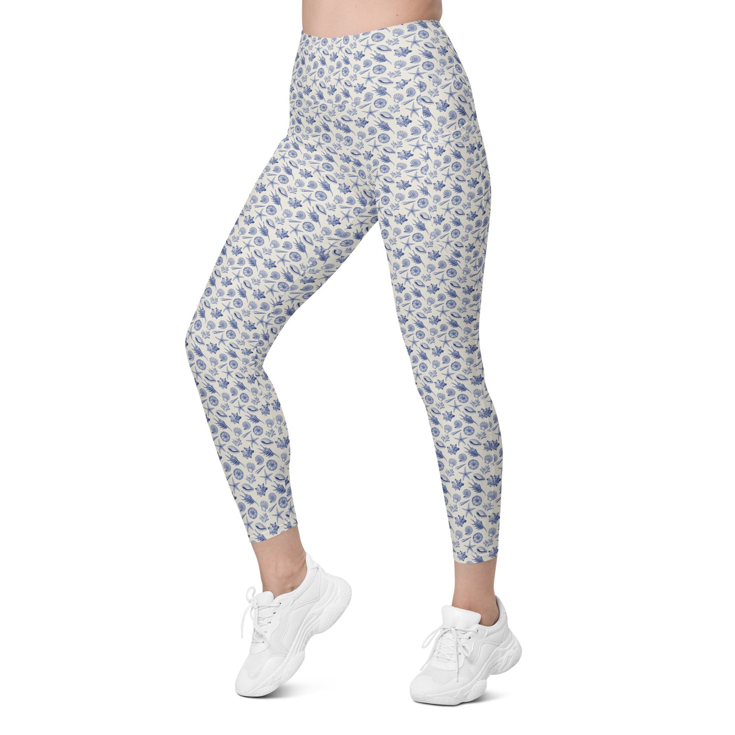 Sea Shell Printed Leggings with pockets