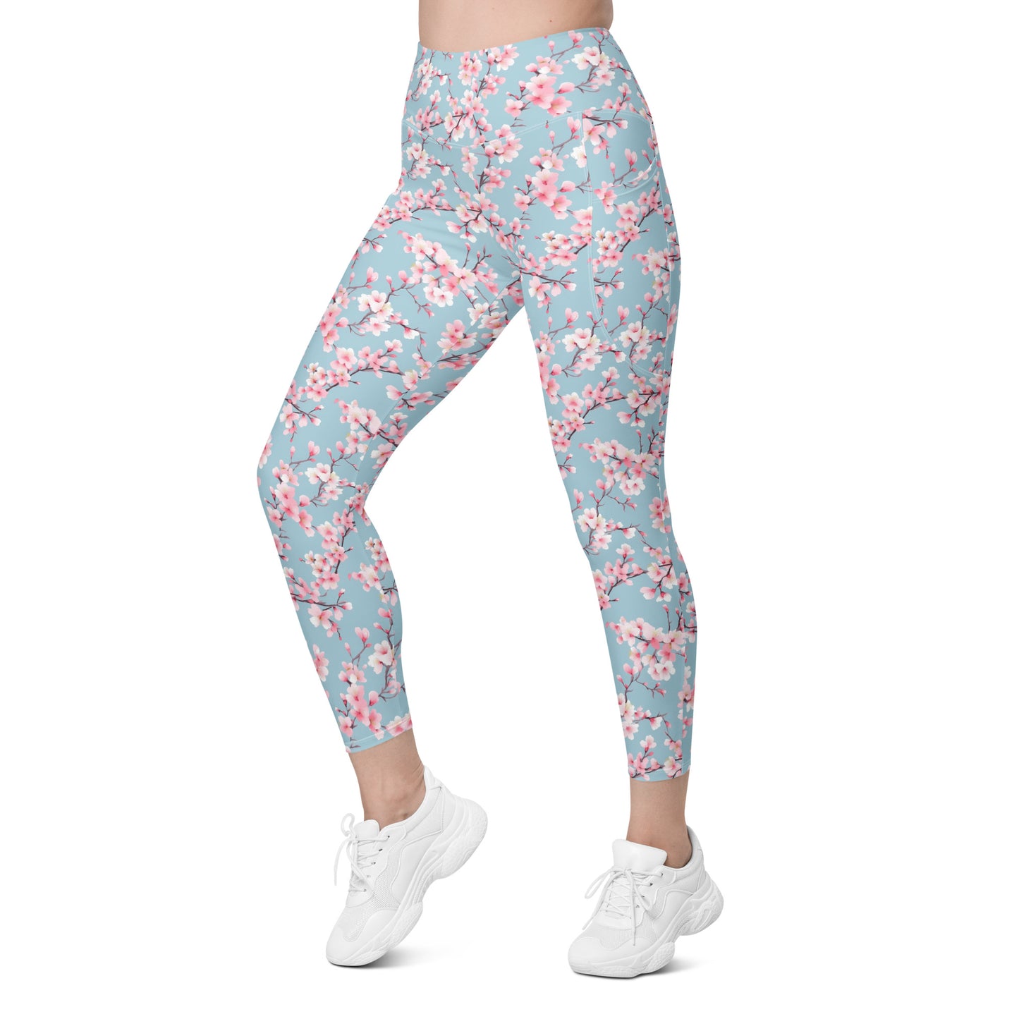 Cherry Blossom Printed Leggings with pockets