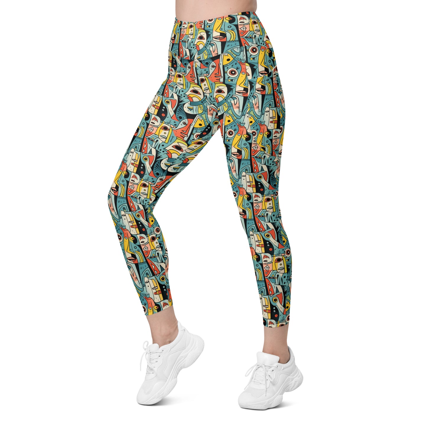 Pop Art Geometric Printed Leggings with pockets