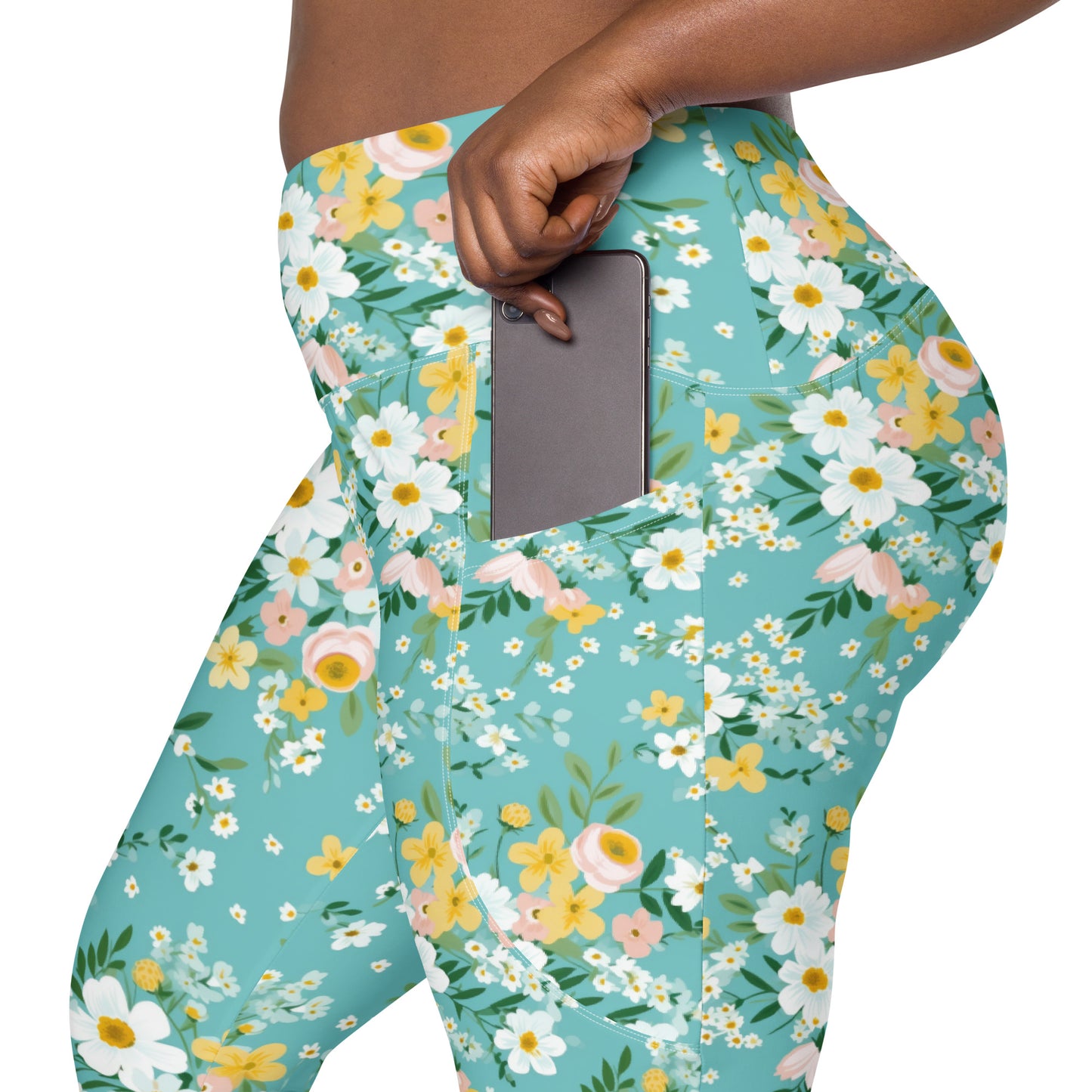 Pastel Floral Garden Leggings with pockets