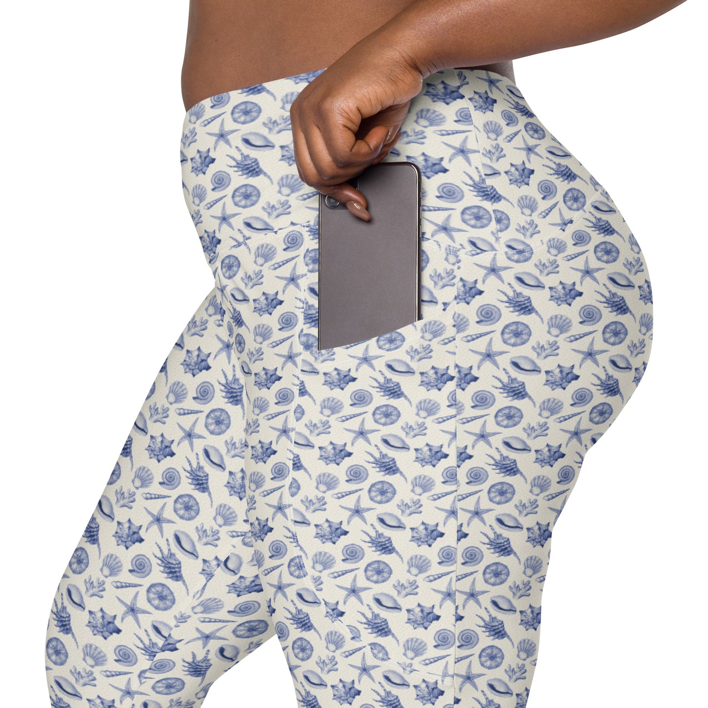 Sea Shell Printed Leggings with pockets