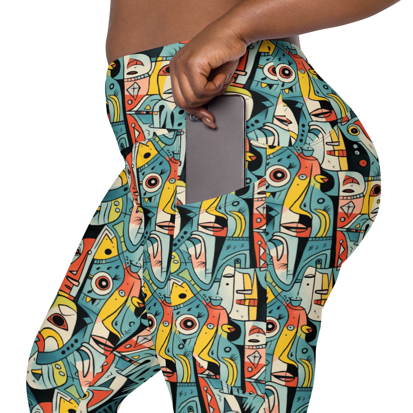 Pop Art Geometric Printed Leggings with pockets