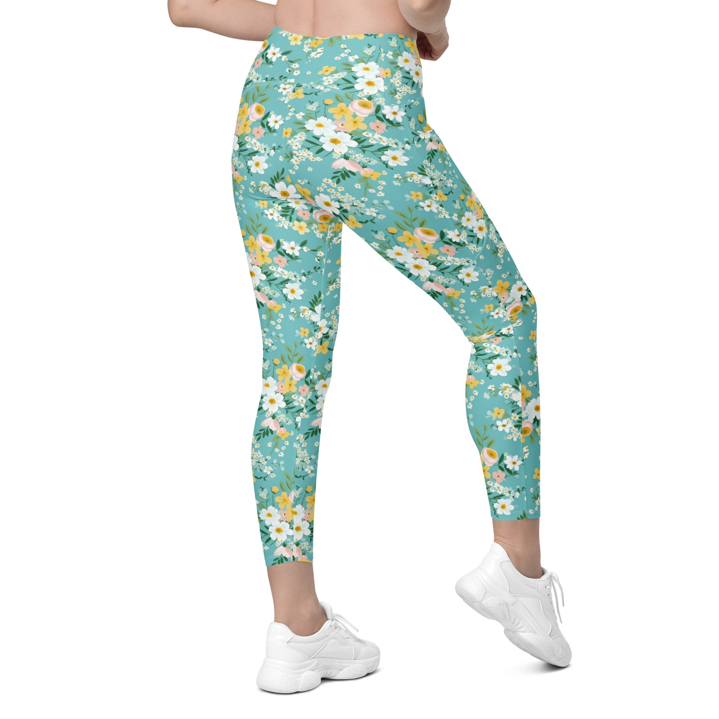 Pastel Floral Garden Leggings with pockets