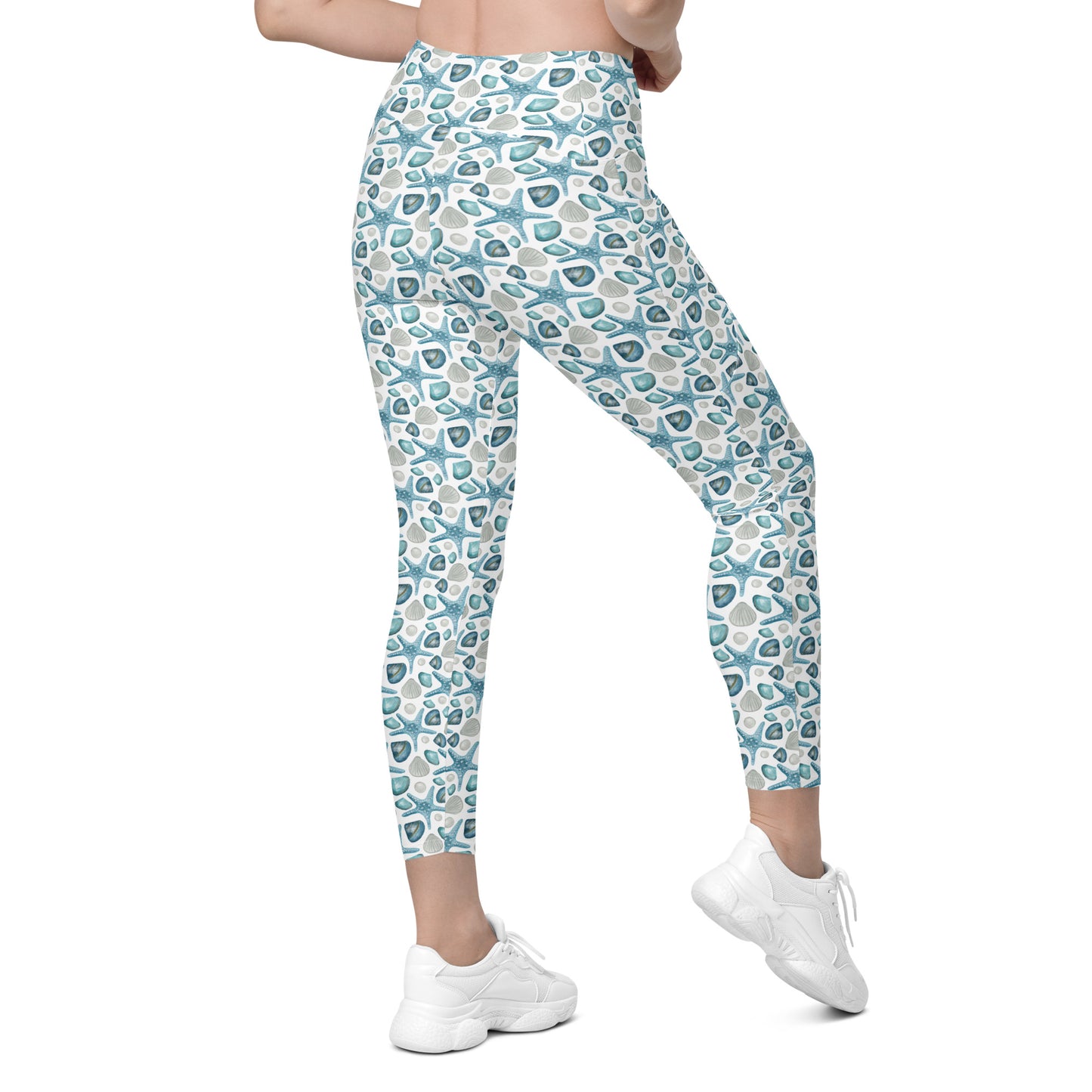 Star Fish Tropical Vibes Printed Leggings with pockets