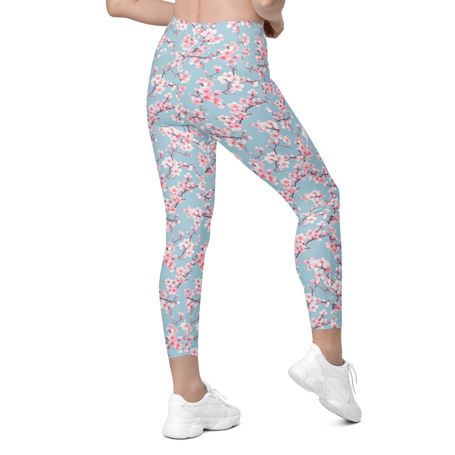 Cherry Blossom Printed Leggings with pockets