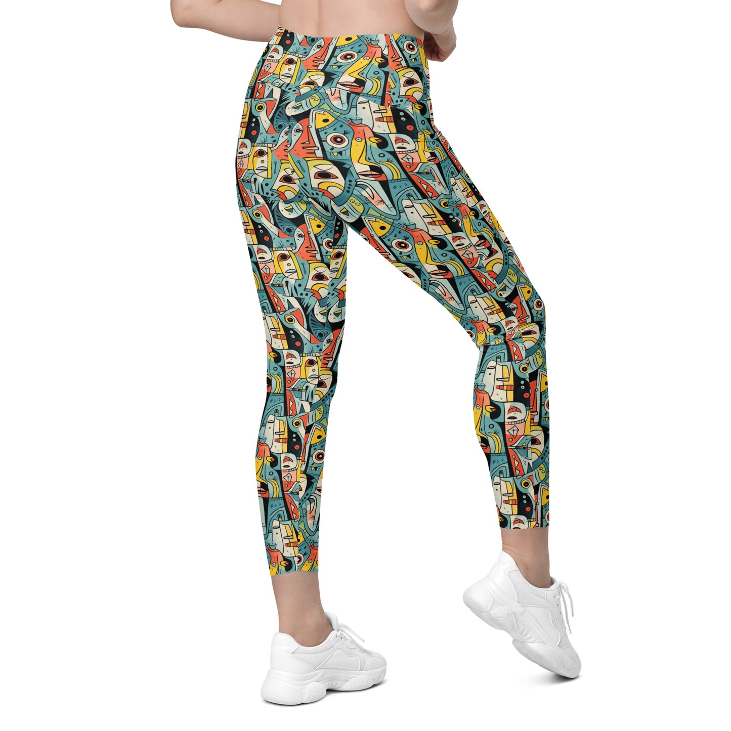 Pop Art Geometric Printed Leggings with pockets