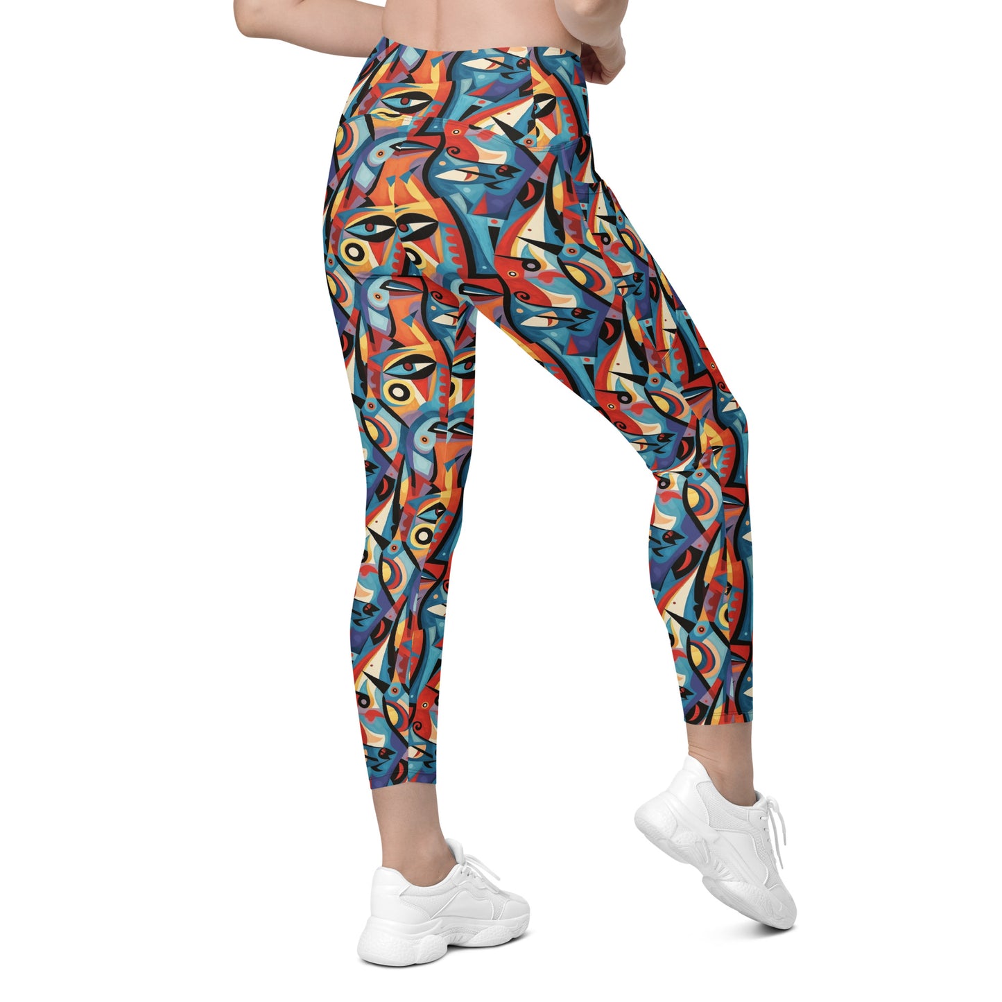 Pop Culture Geometric Pattern Leggings with pockets