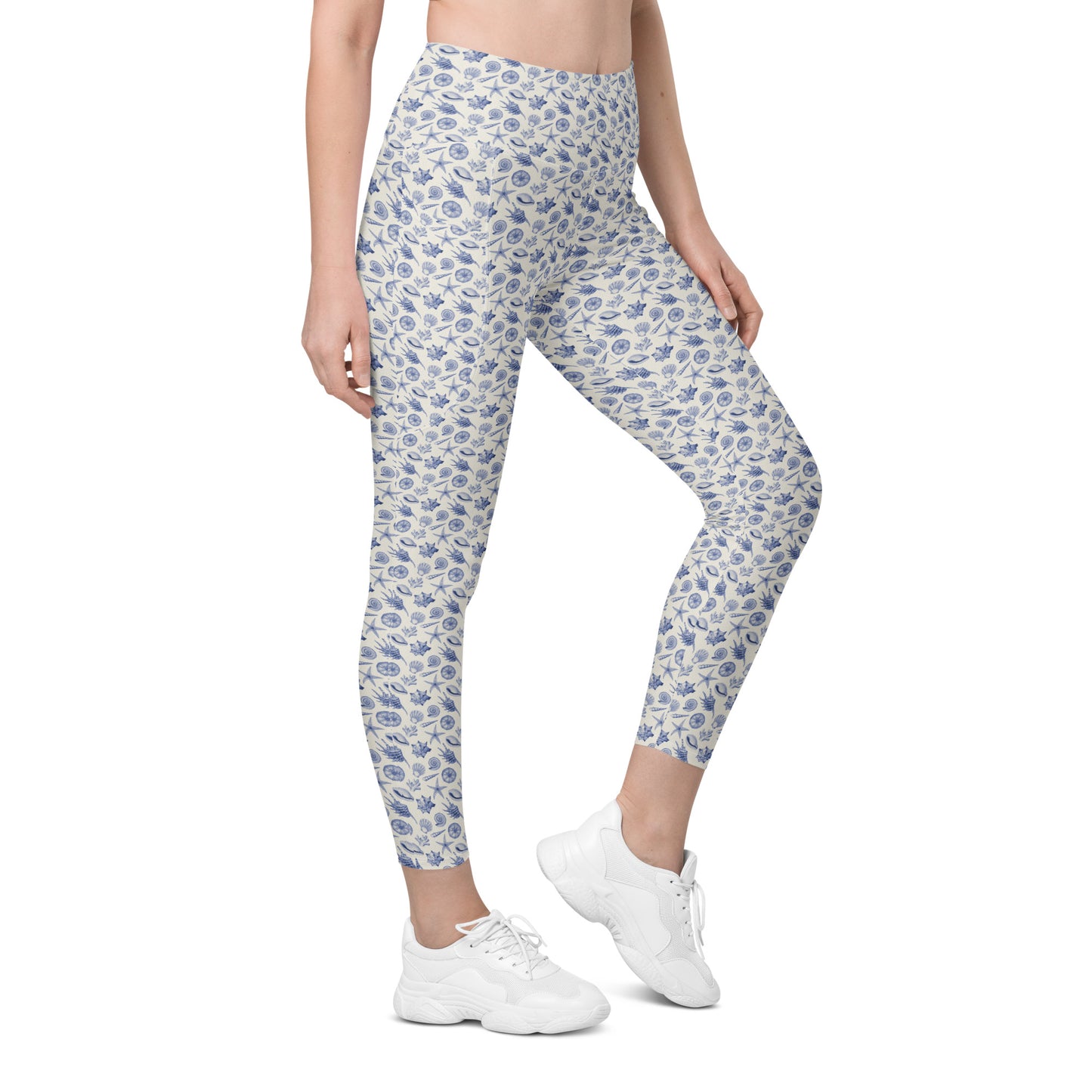 Sea Shell Printed Leggings with pockets