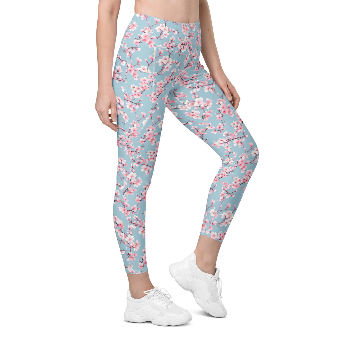 Cherry Blossom Printed Leggings with pockets