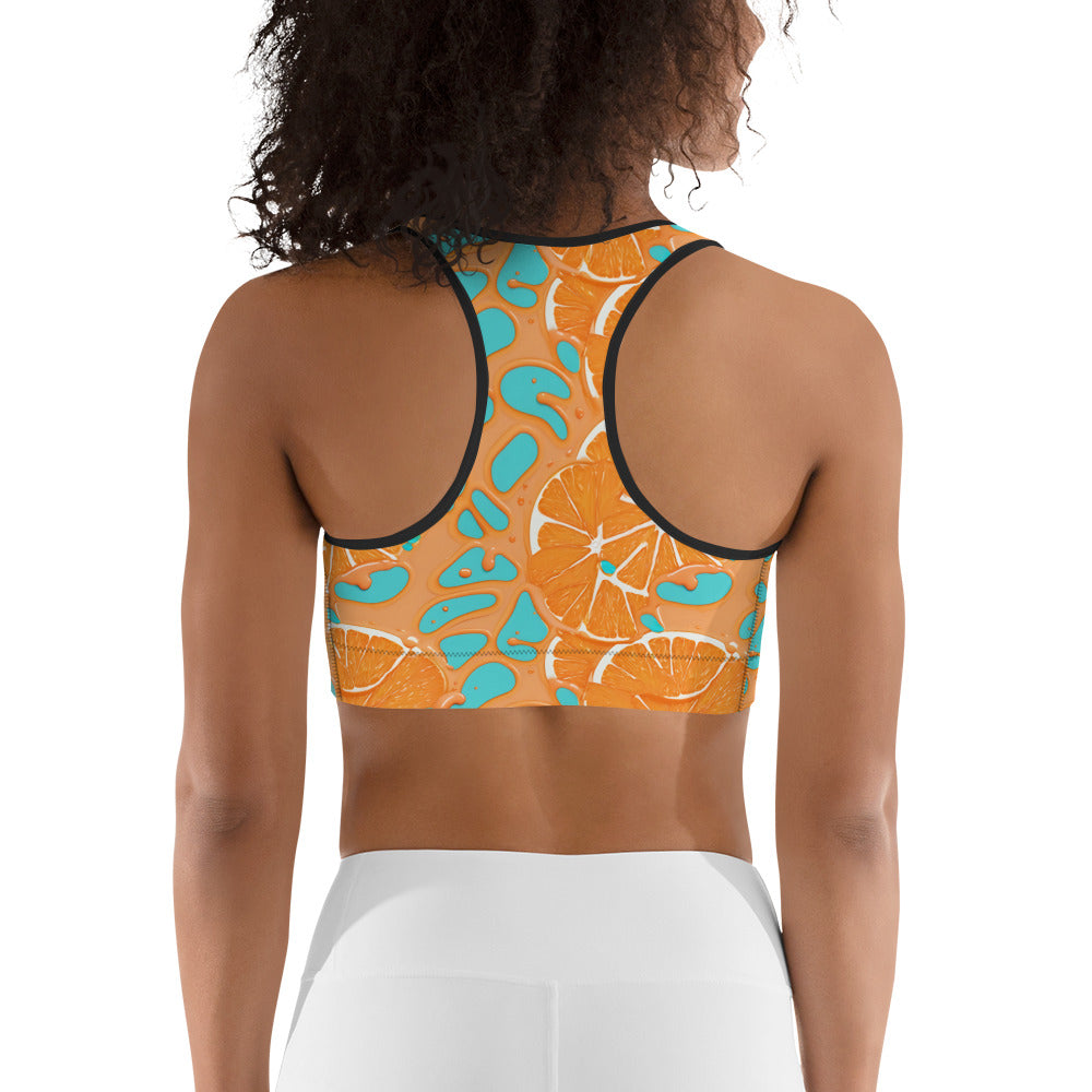 Orange Splash Sports bra