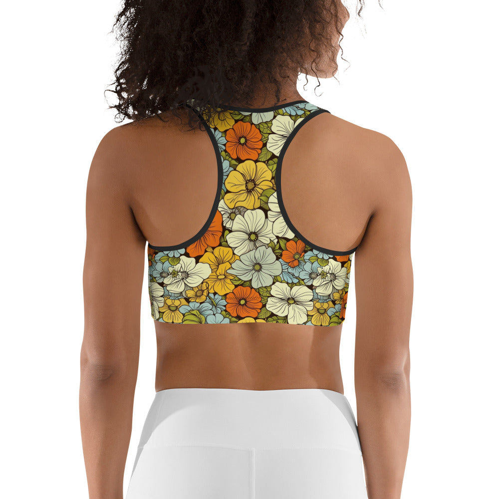 Spring Floral Print Sports bra