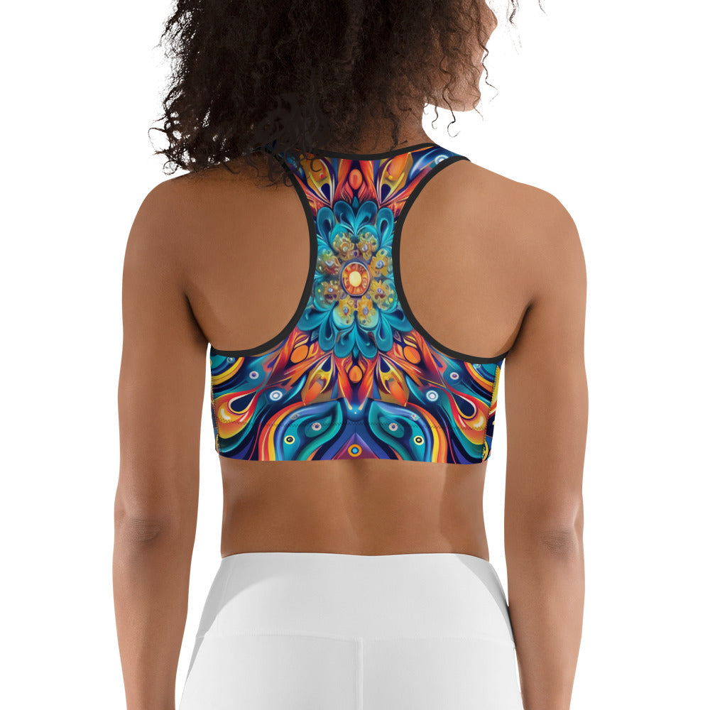 Psychedelic Illusion Pattern Sports bra