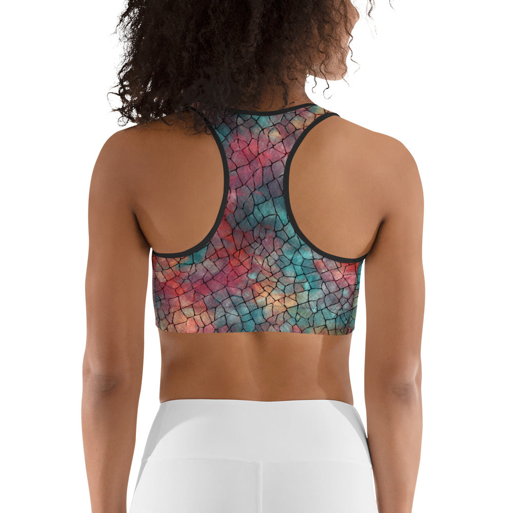 Abstract Pattern Darkness of Colors Sports bra