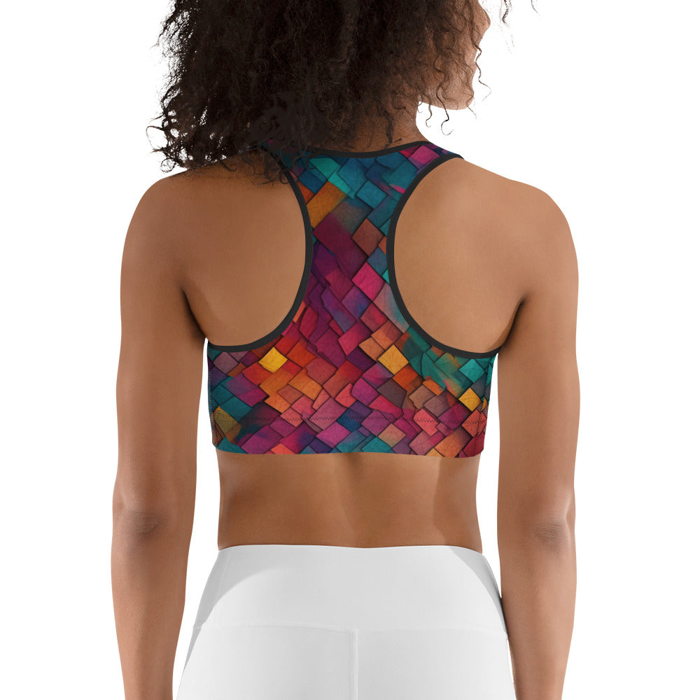 Colorful Geometric Pattern Sports bra