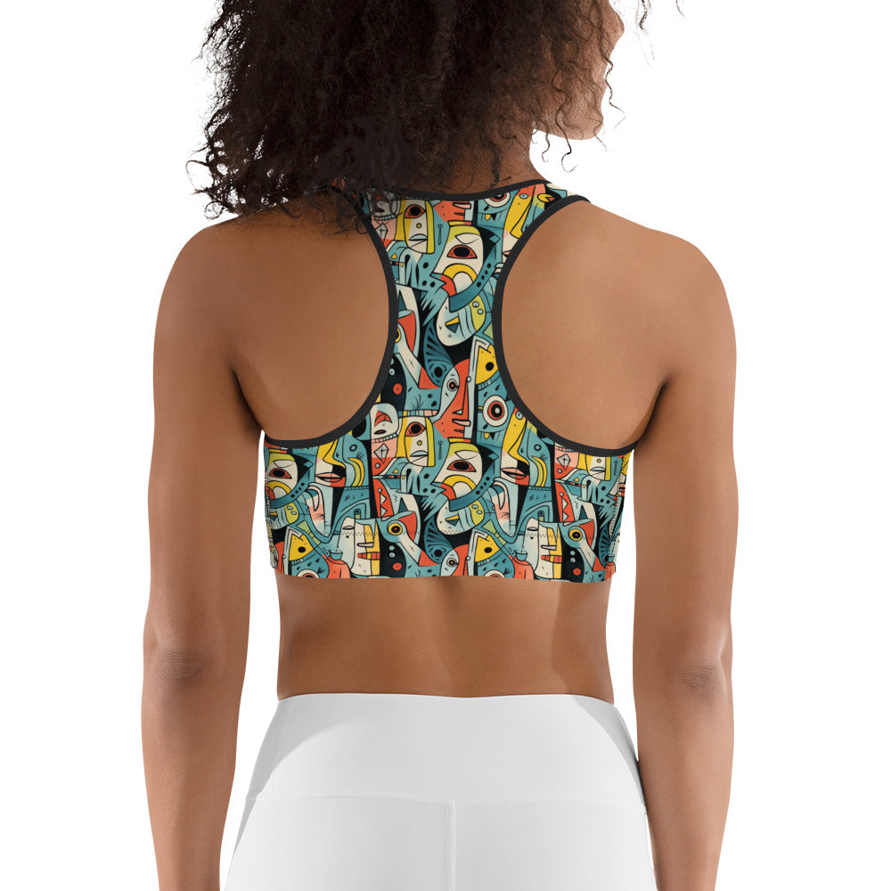 Pop Art Geometric Printed Sports bra