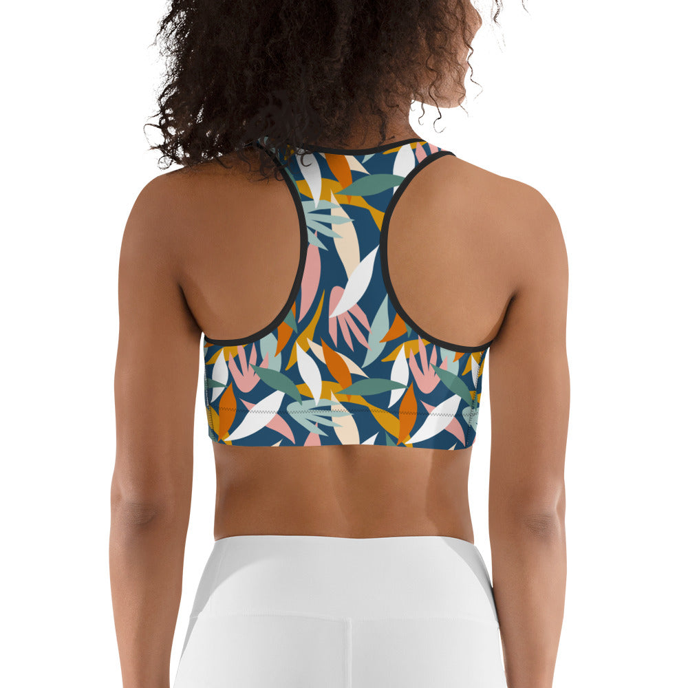 Colorful Leaves Summer Vibes Sports bra