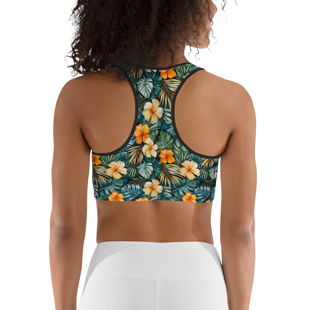 Tropical Floral Printed Sports bra