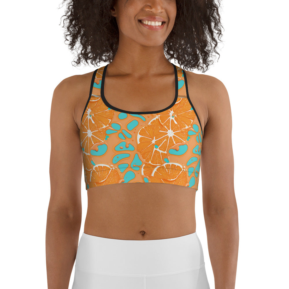 Orange Splash Sports bra