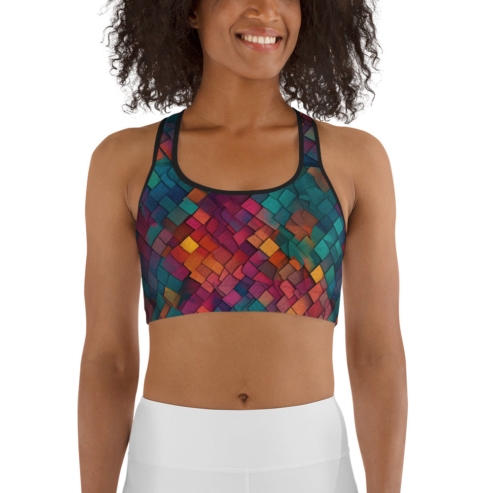 Colorful Geometric Pattern Sports bra