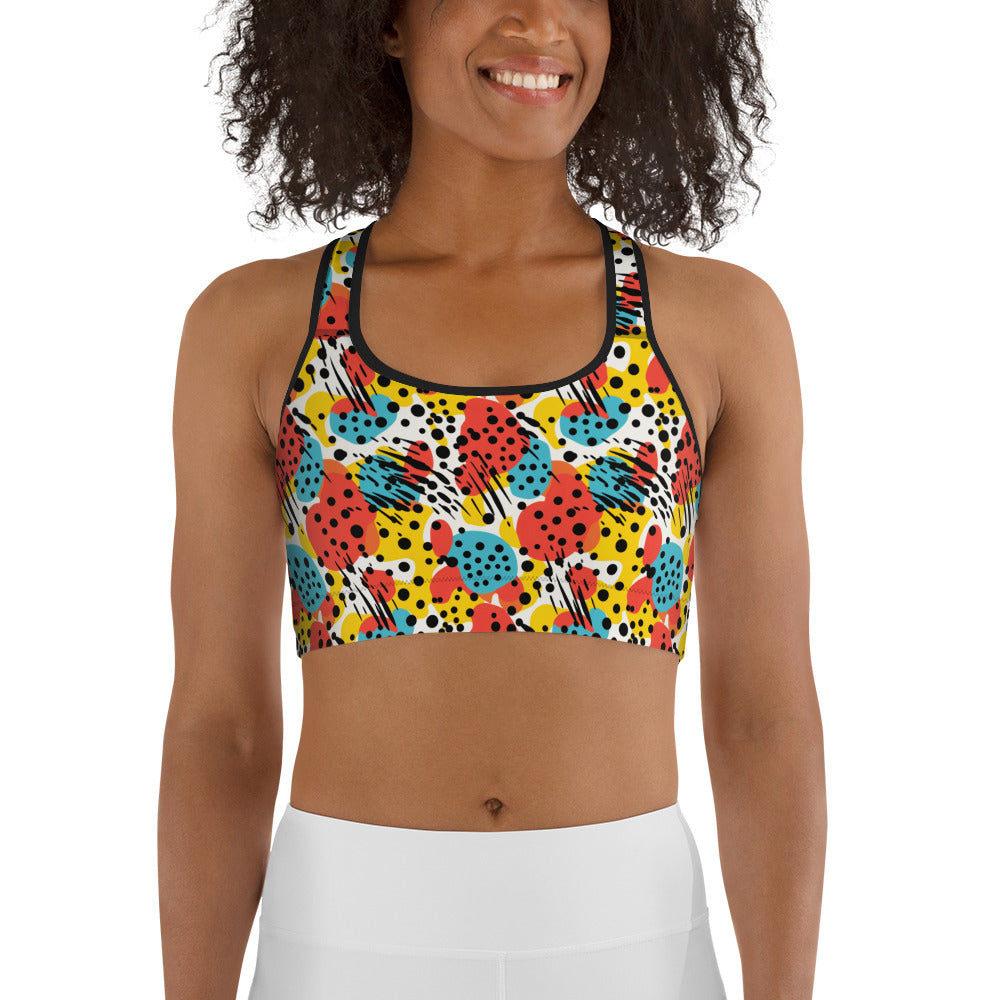 Abstract Pop Art Printed Sports bra