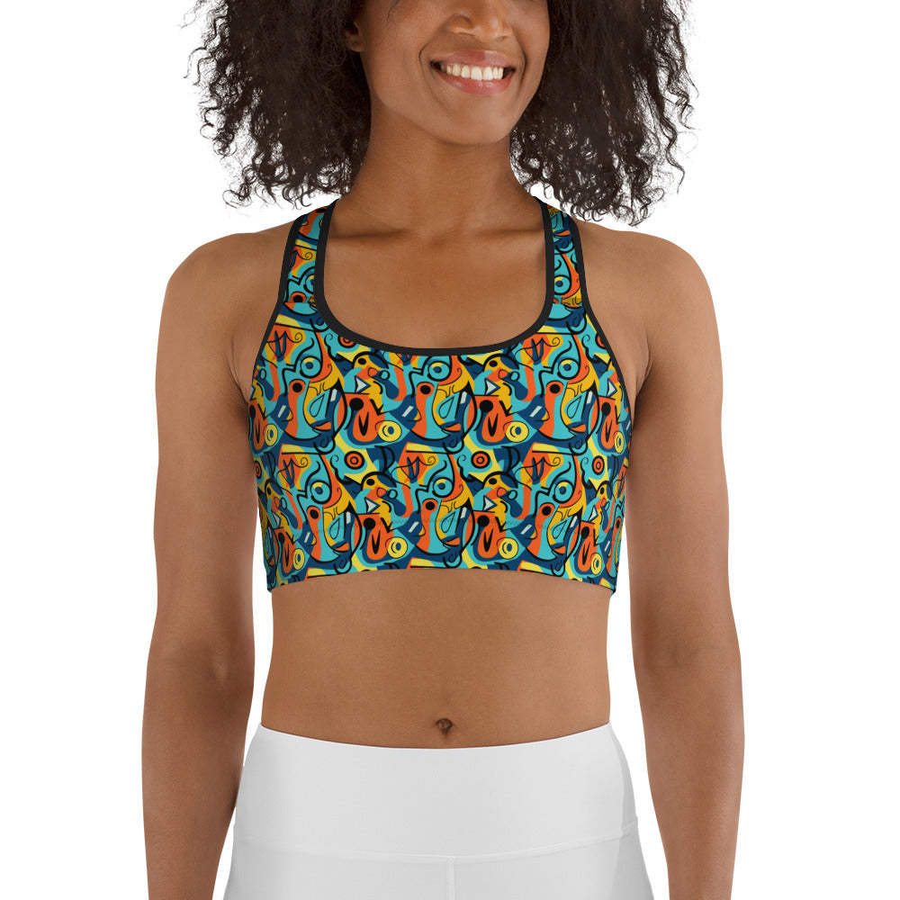 Fine Arts Geometric Printed Sports bra