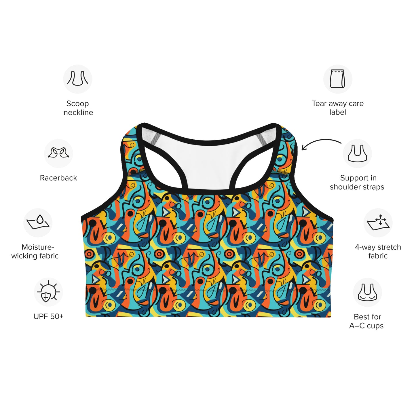 Fine Arts Geometric Printed Sports bra