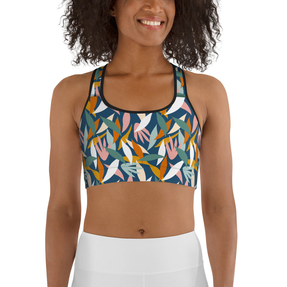 Colorful Leaves Summer Vibes Sports bra