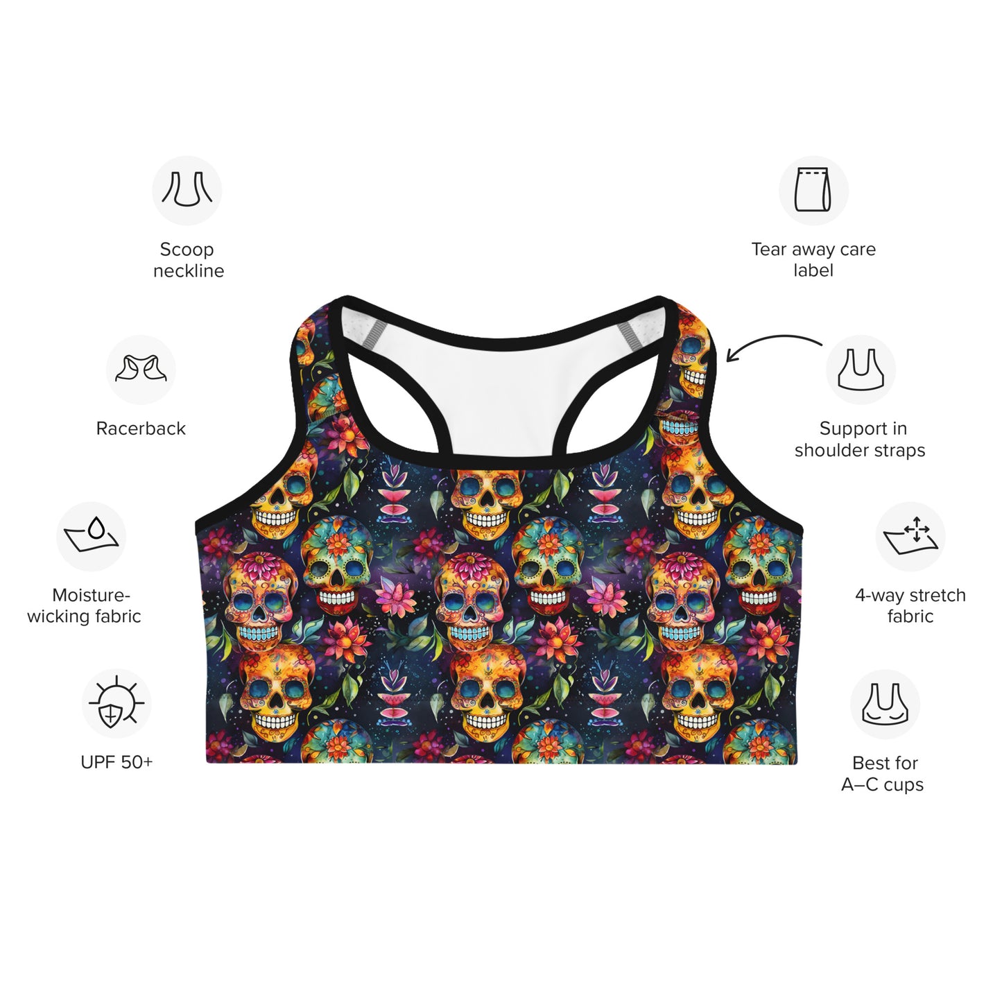 Sugar Skull Sports bra