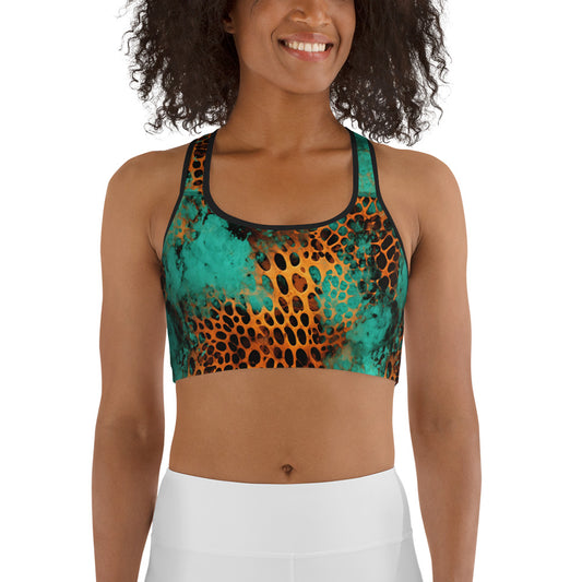 Rustic Leopard Print Sports bra